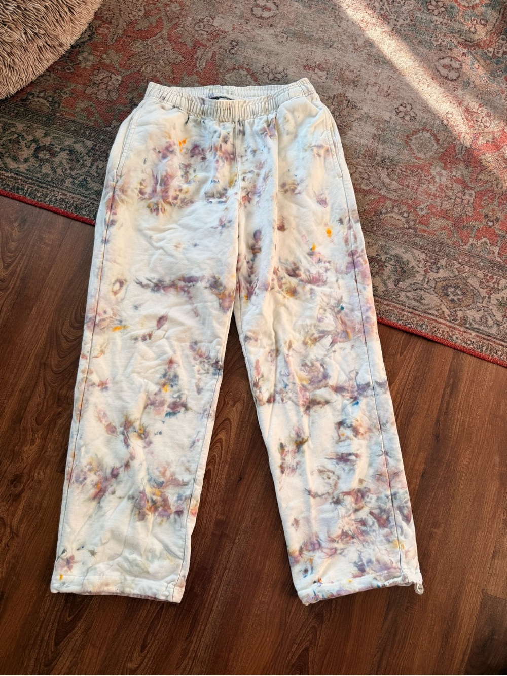 Tie-Dye White Sweatpants